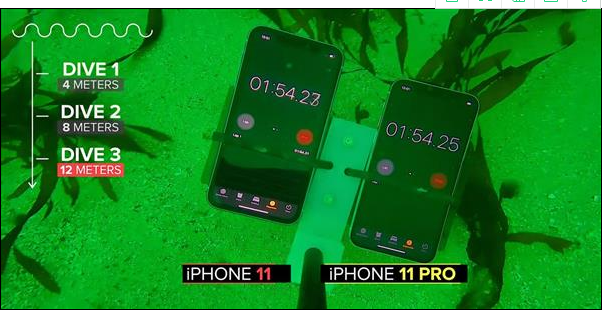 iPhone 11系列防水性能测试：12米下依然完好无损